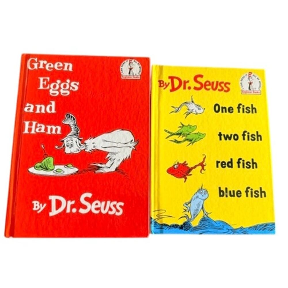 Dr. Seuss Beginner Books Lot Green Eggs and Ham One Fish Two Fish HC